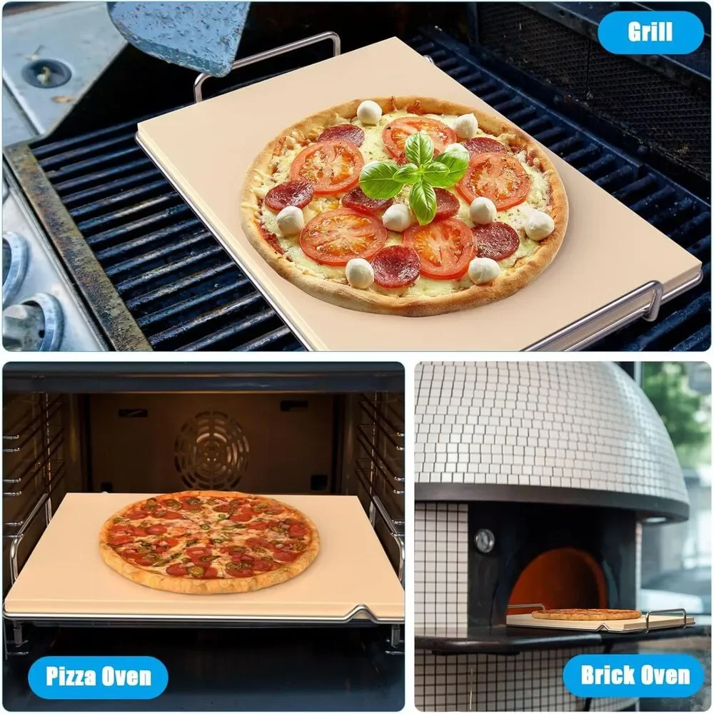 Pizza Stone Set for Ninja Woodfire OG800 OG900 Grill Oven Baking Stone Rack